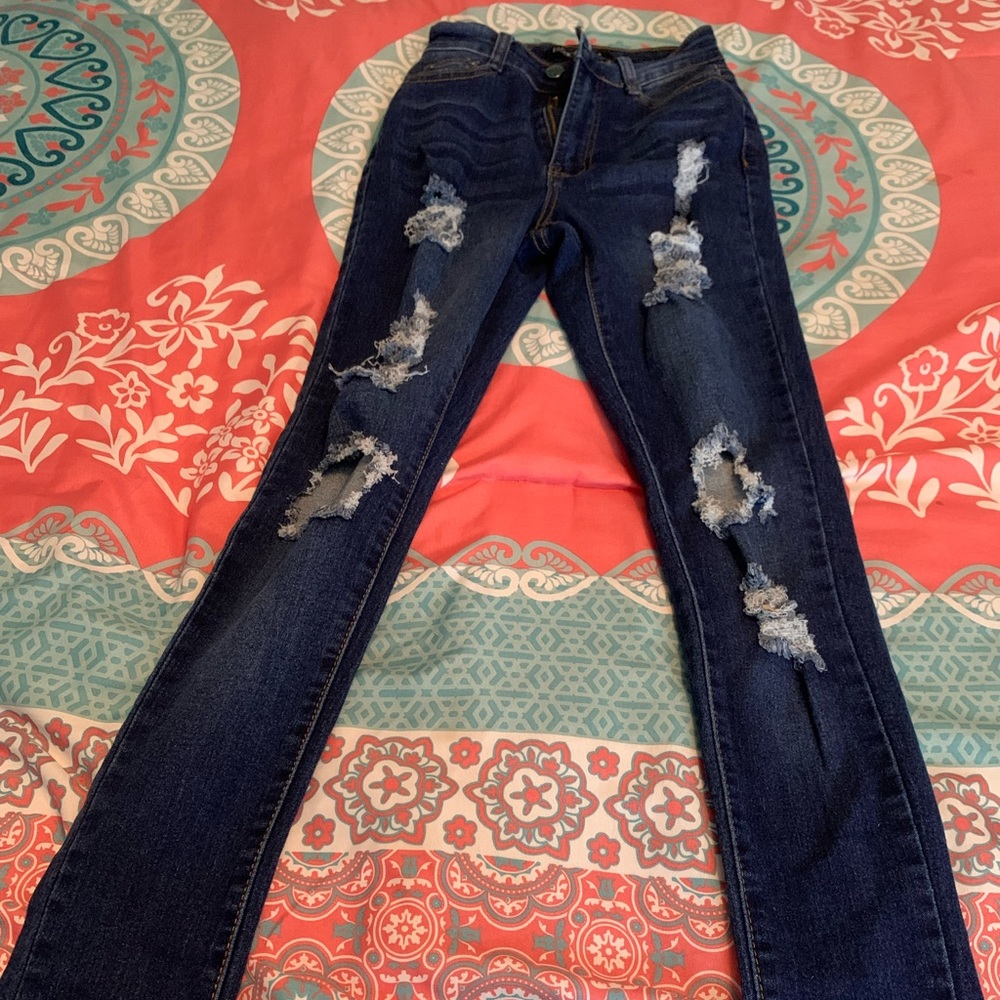 Dark blue jeans